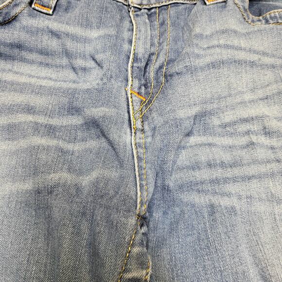 True Religion Jeans Womens 34 Blue Stretch Denim Light Wash Whiskered Zip Fly - Picture 5 of 11